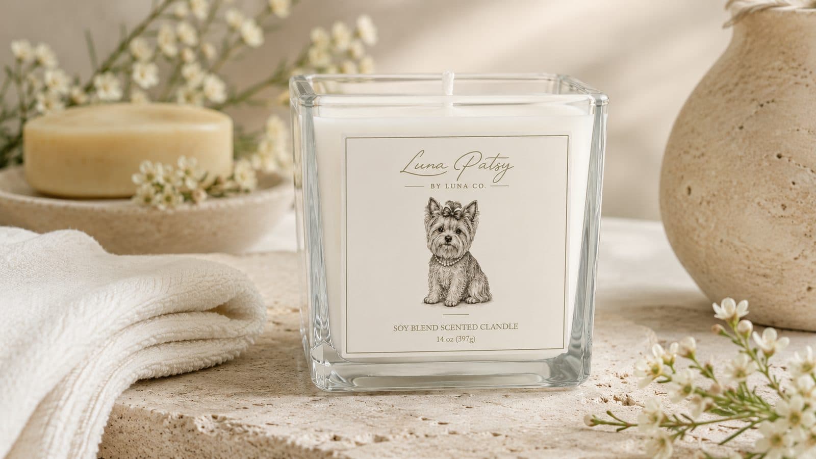Yorkshire Soy Candle, fine-line portrait product