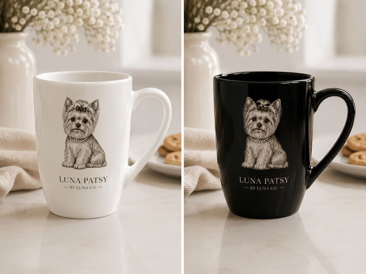 Madame Mug Duo, fine-line portrait product